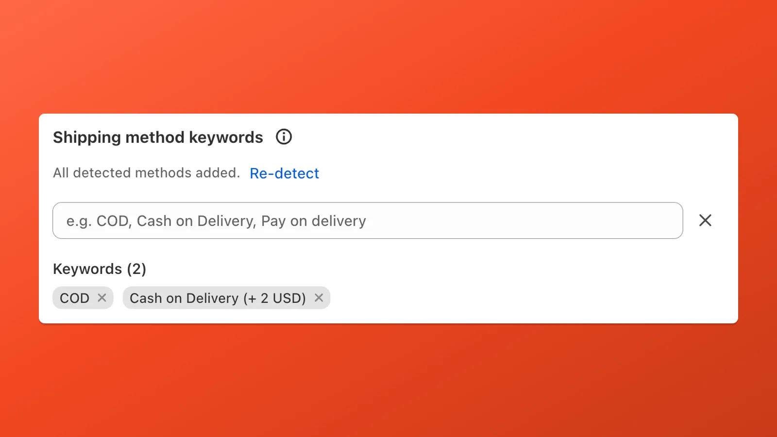 Tagging shipping rates with keywords so Payflow can match your COD options