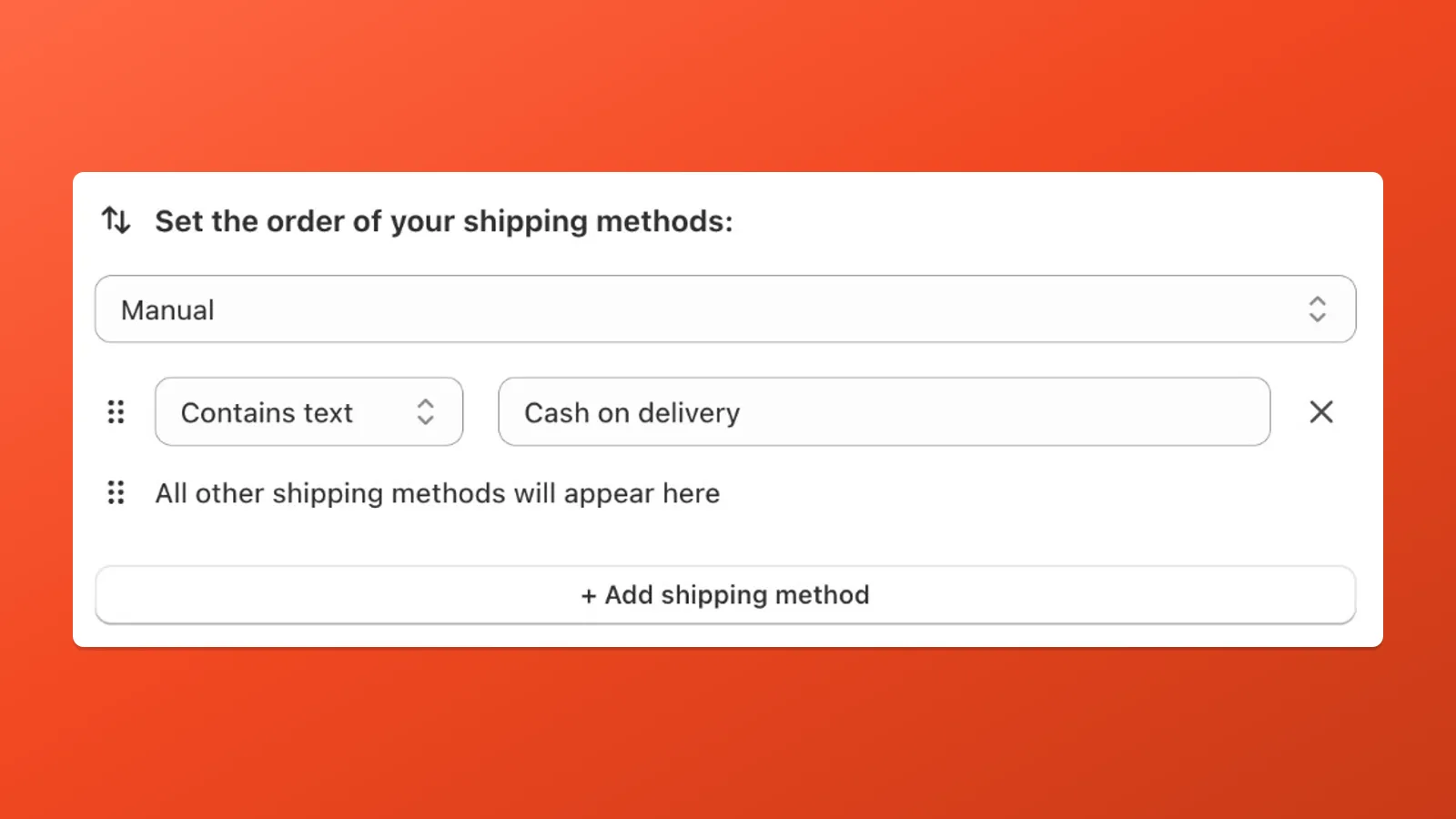 Manual shipping order: rates containing a phrase first, then all other methods