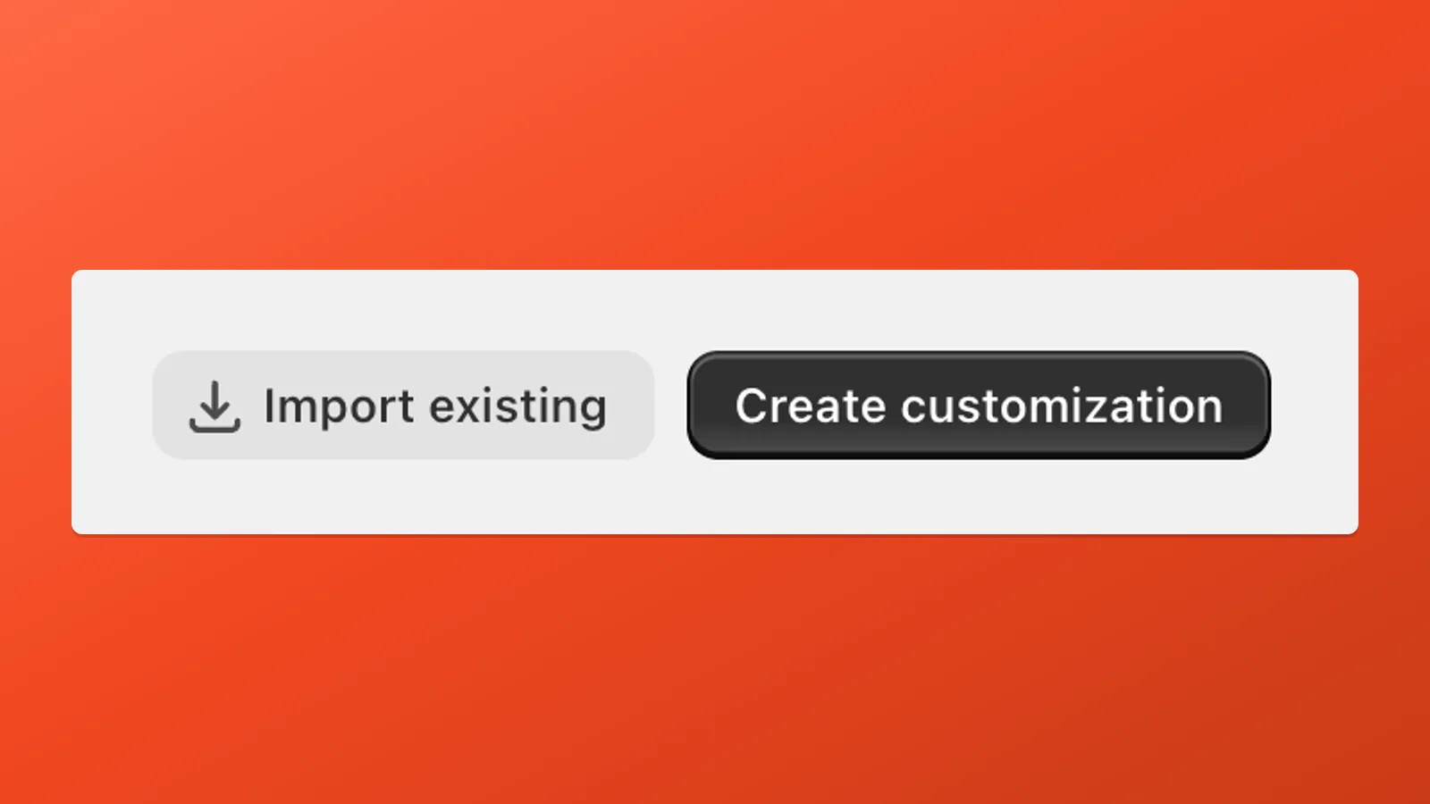 Payflow dashboard: Import existing and Create customization buttons